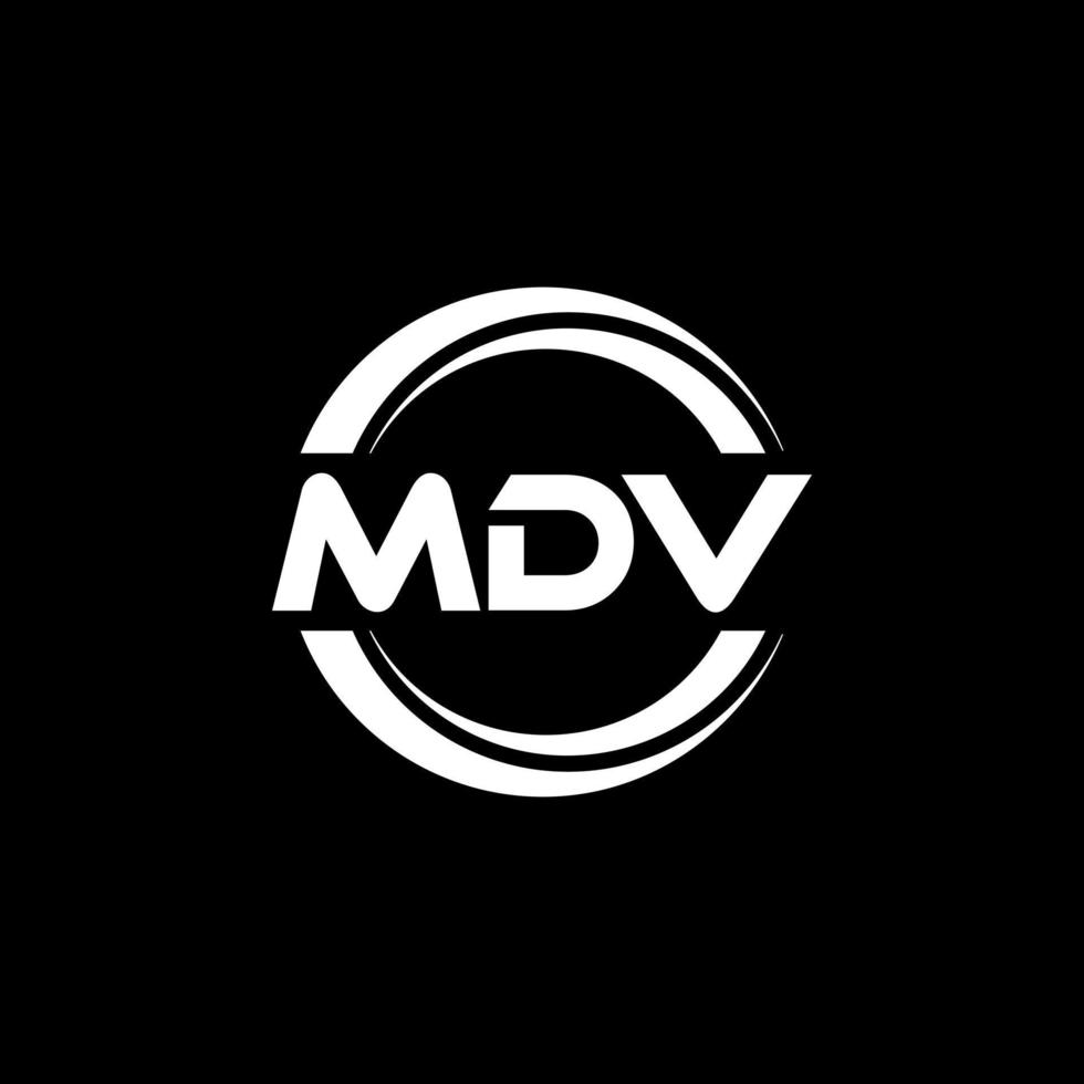 mdv brief logo ontwerp in illustratie. vector logo, schoonschrift ontwerpen voor logo, poster, uitnodiging, enz.