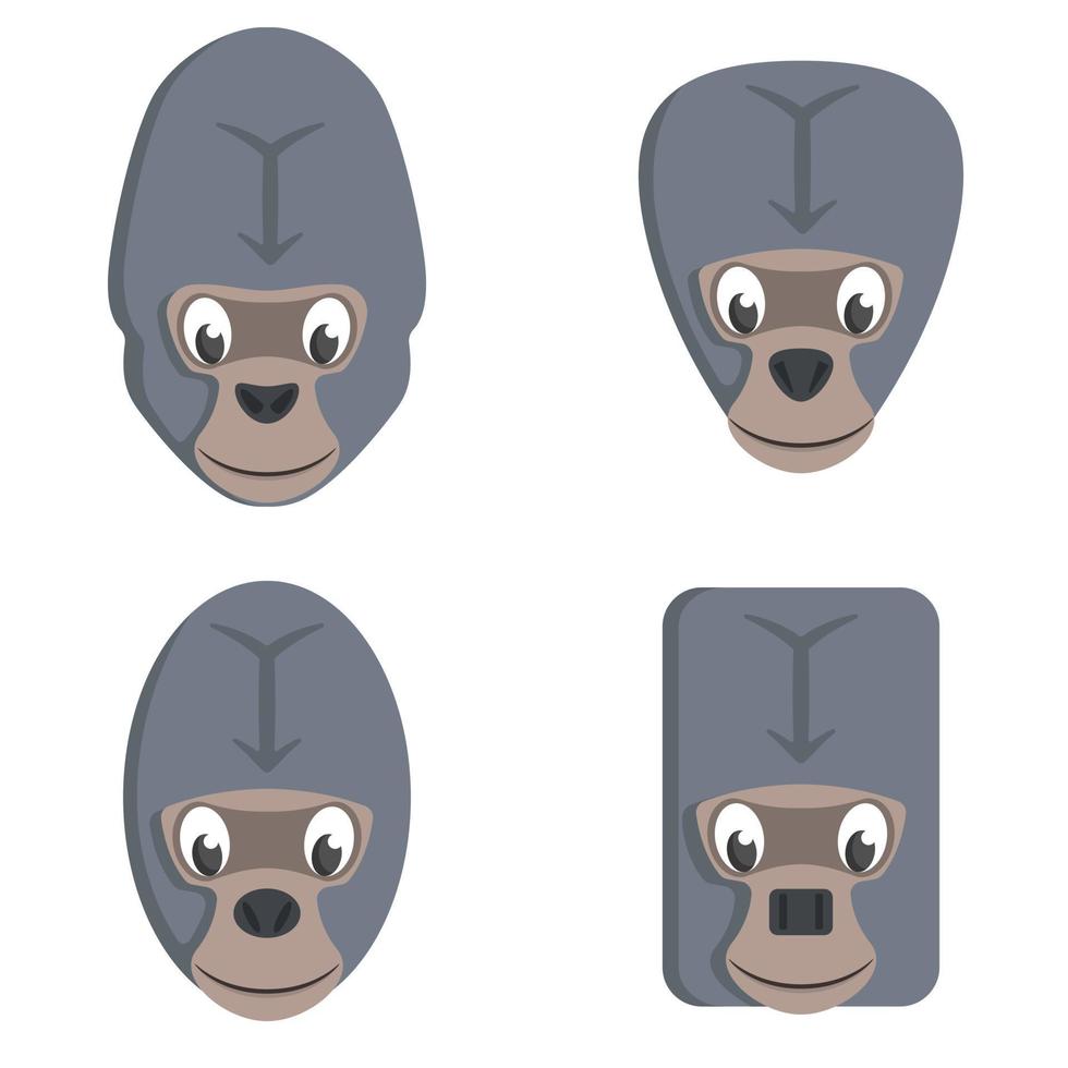 set cartoon gorilla's. vector