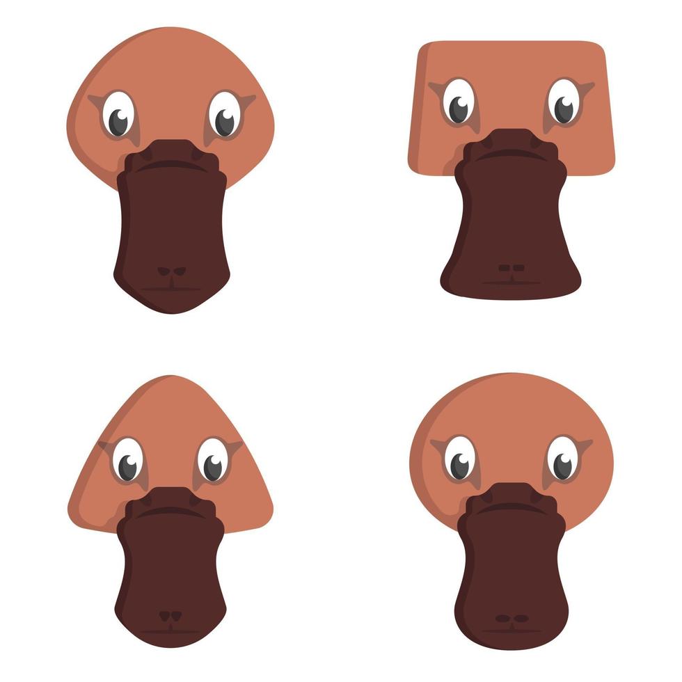 set cartoon vogelbekdieren. vector