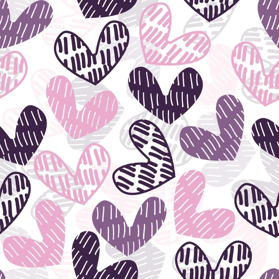 naadloze zwart-wit roze hart vorm patroon achtergrond vector