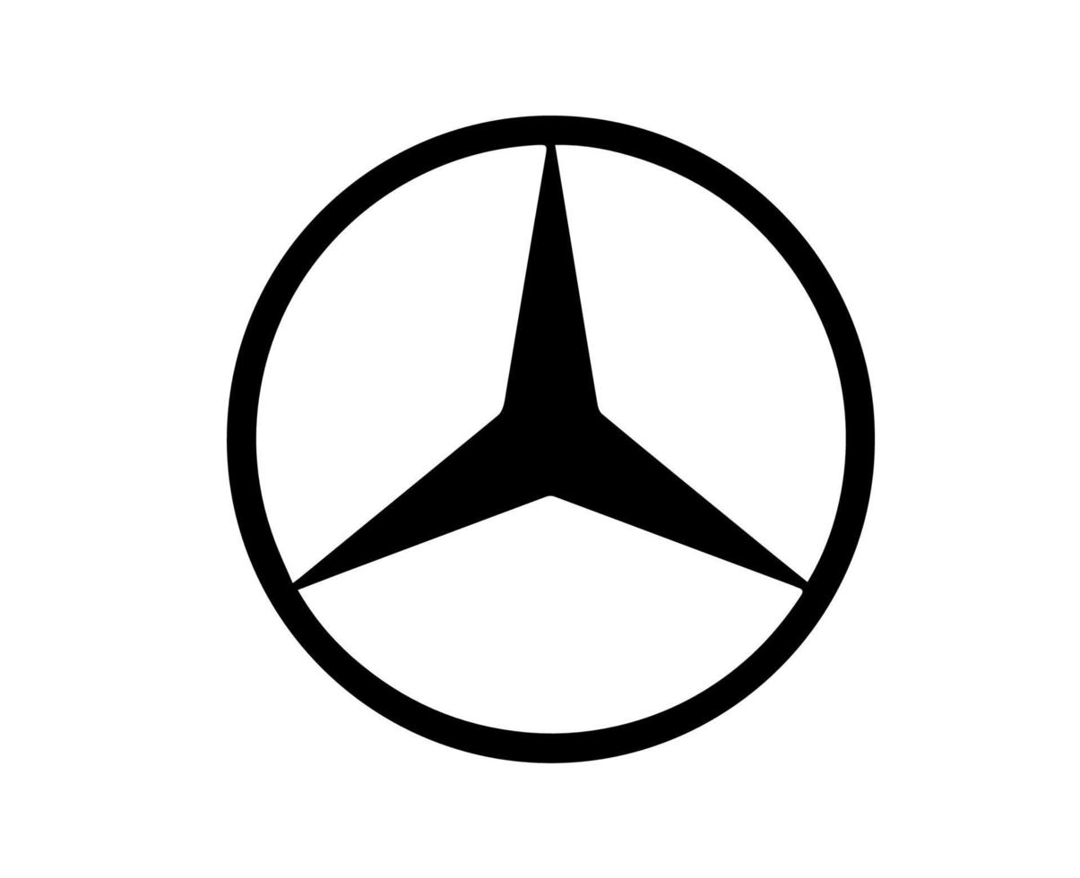 mercedes merk logo symbool zwart ontwerp Duitse auto auto- vector illustratie