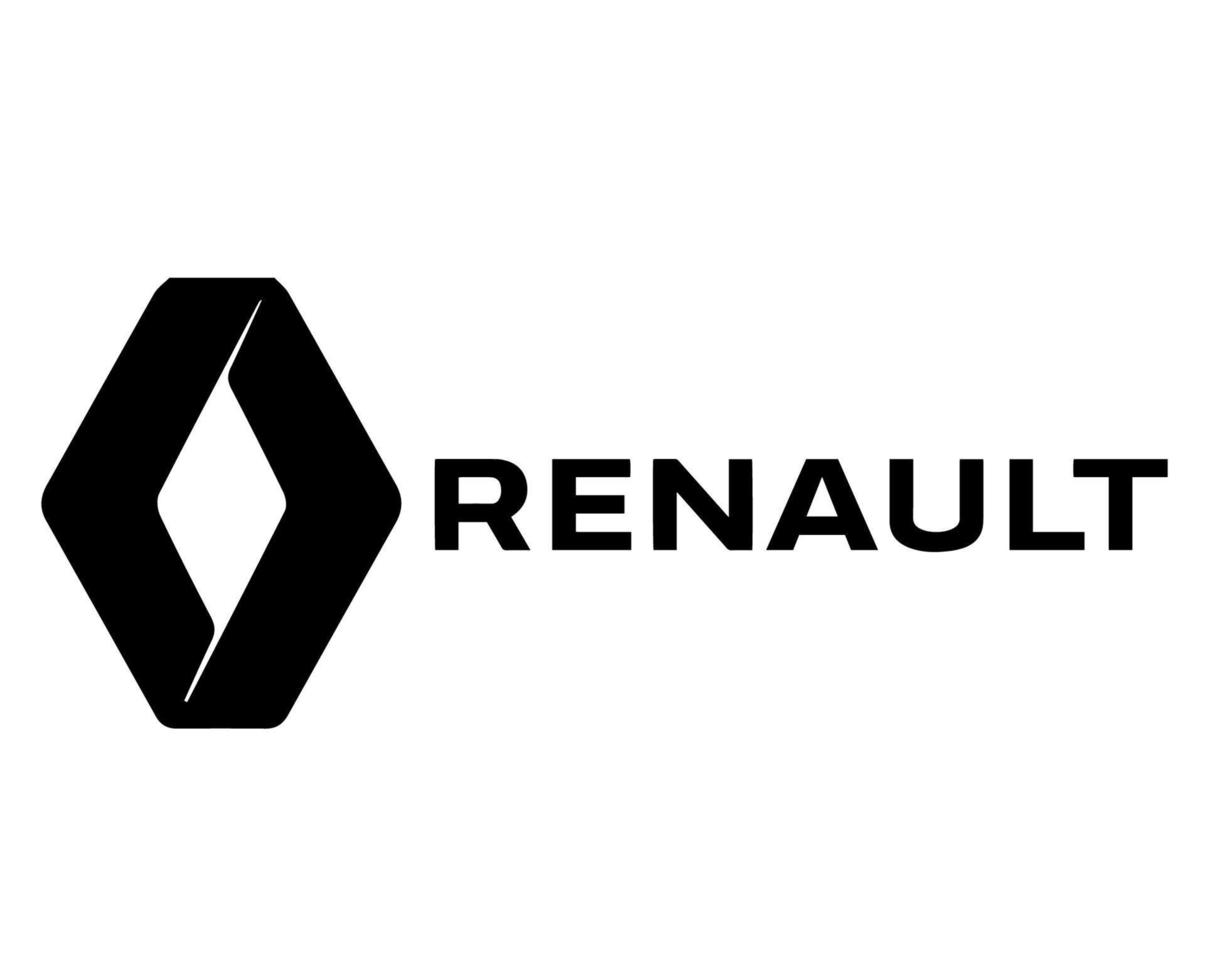 renault logo merk symbool met naam zwart ontwerp Frans auto auto- vector illustratie