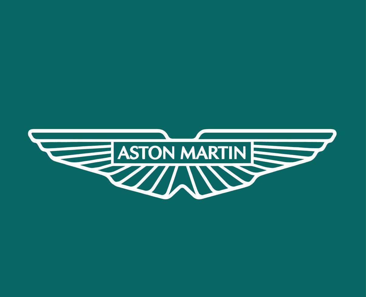 aston Martin merk logo symbool wit ontwerp Brits auto's auto- vector illustratie met groen achtergrond