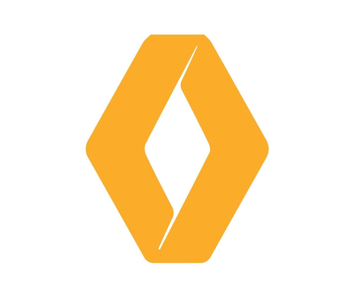 renault logo merk auto symbool geel ontwerp Frans auto- vector illustratie