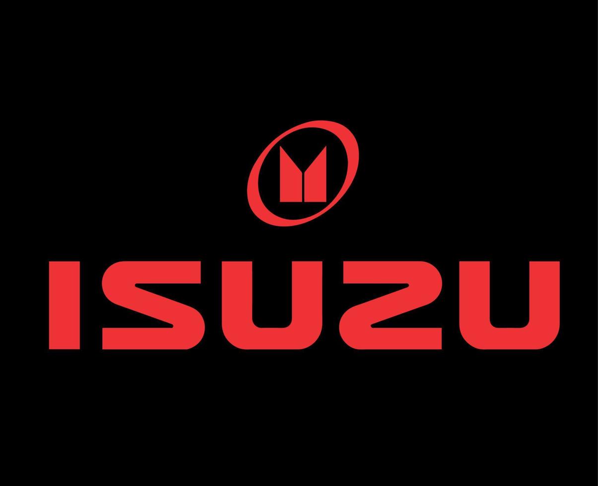 isuzu merk logo symbool met naam rood ontwerp Japan auto auto- vector illustratie met zwart achtergrond