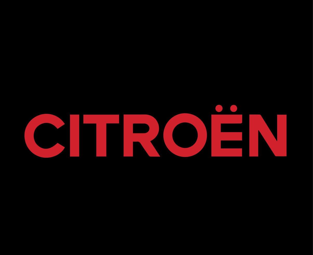 citroen logo symbool merk naam rood ontwerp Frans auto auto- vector illustratie met zwart achtergrond