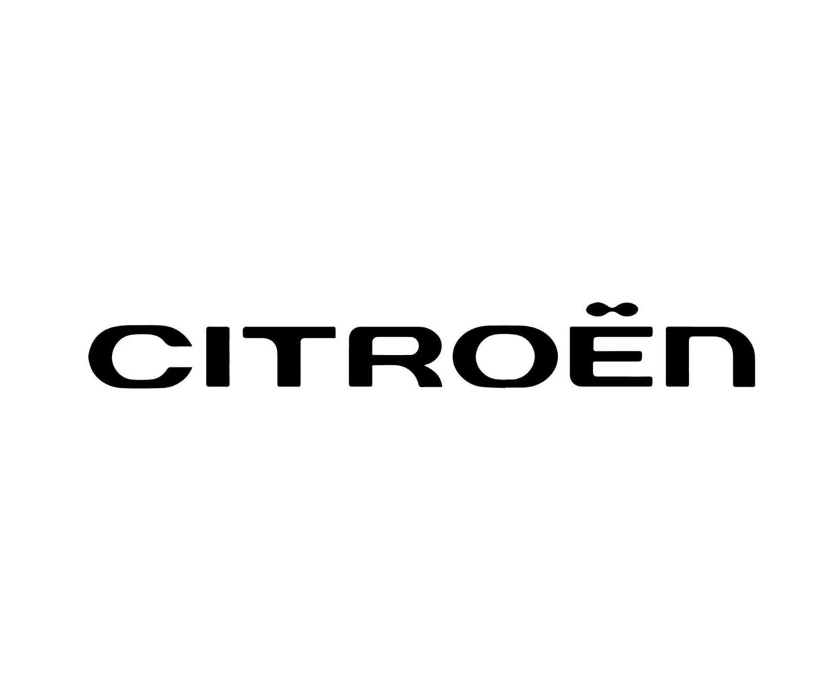 citroen merk logo auto symbool naam zwart ontwerp Frans auto- vector illustratie