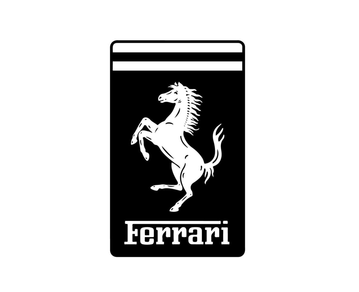 ferrari logo merk symbool zwart ontwerp Italiaans auto auto- vector illustratie