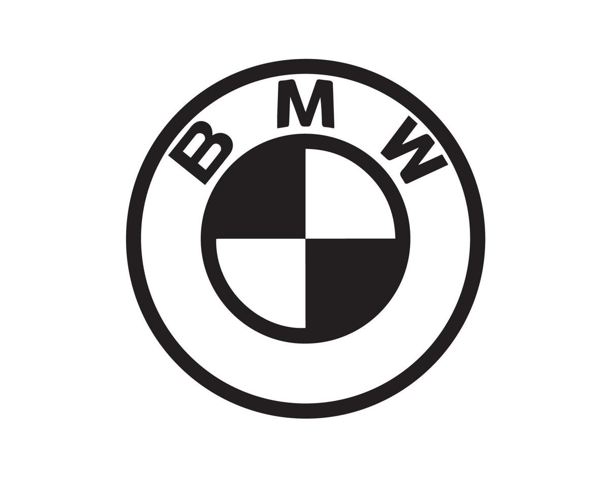 BMW merk logo symbool zwart ontwerp Duitsland auto auto- vector illustratie