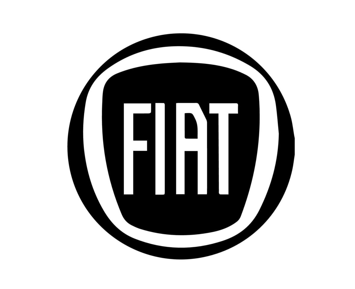 fiat logo merk auto symbool zwart ontwerp Italiaans auto- vector illustratie