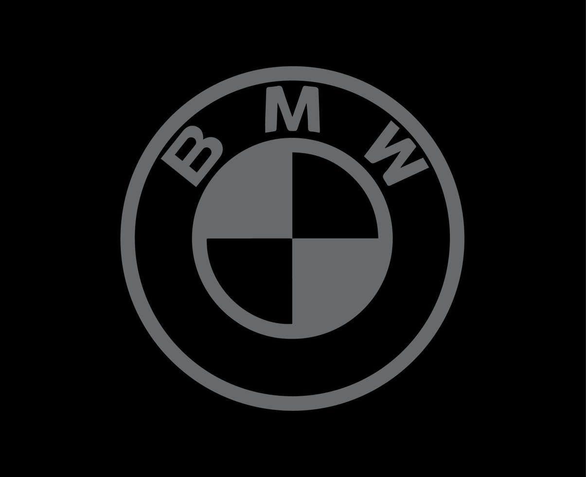 BMW merk logo symbool grijs ontwerp Duitsland auto auto- vector illustratie met zwart achtergrond