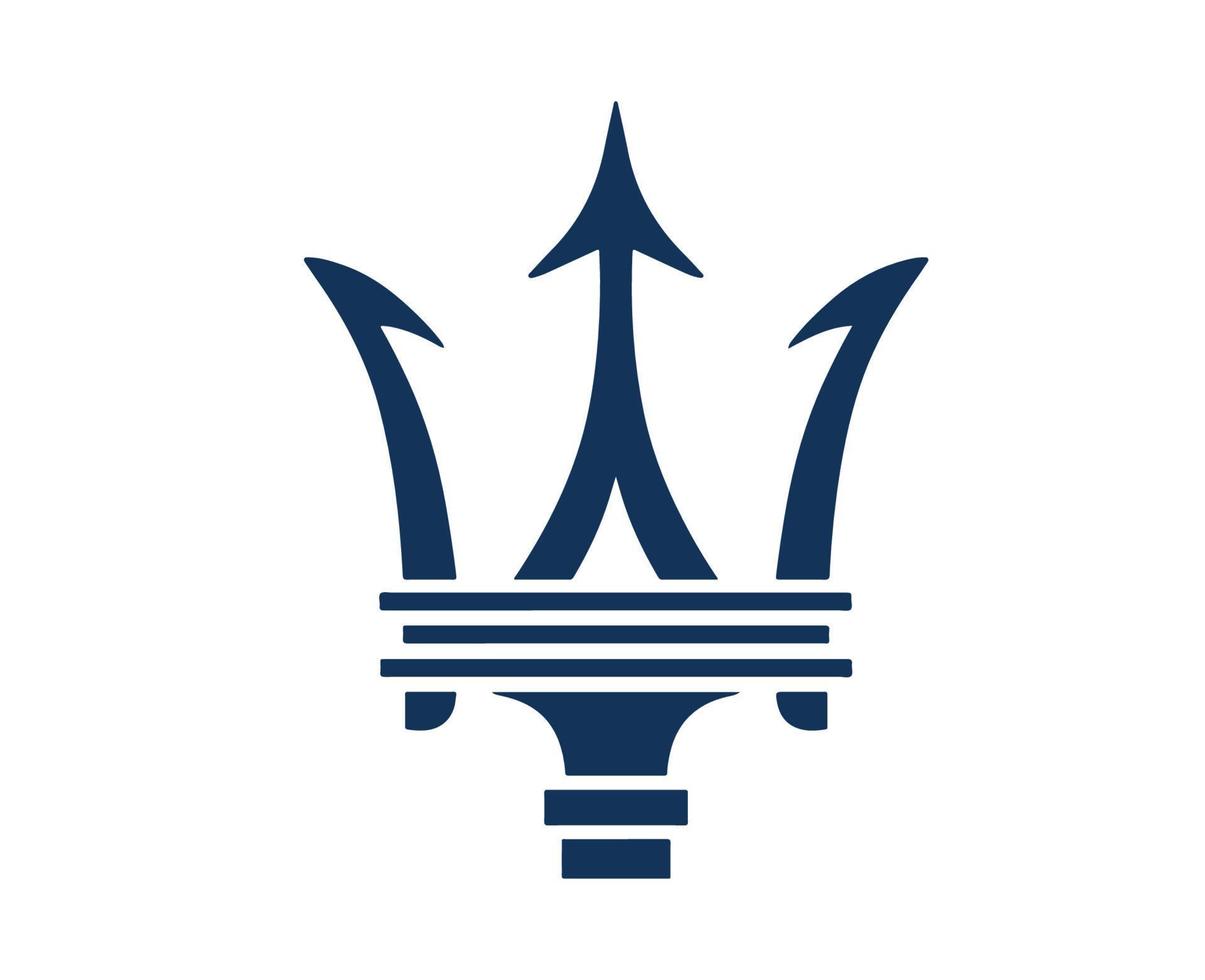 maserati merk logo auto symbool blauw ontwerp Italiaans auto- vector illustratie