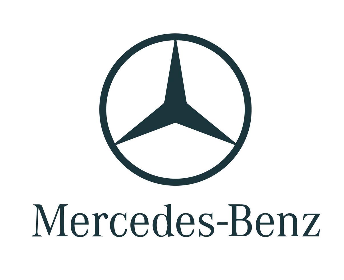 mercedes benz merk logo symbool met naam ontwerp Duitse auto auto- vector illustratie