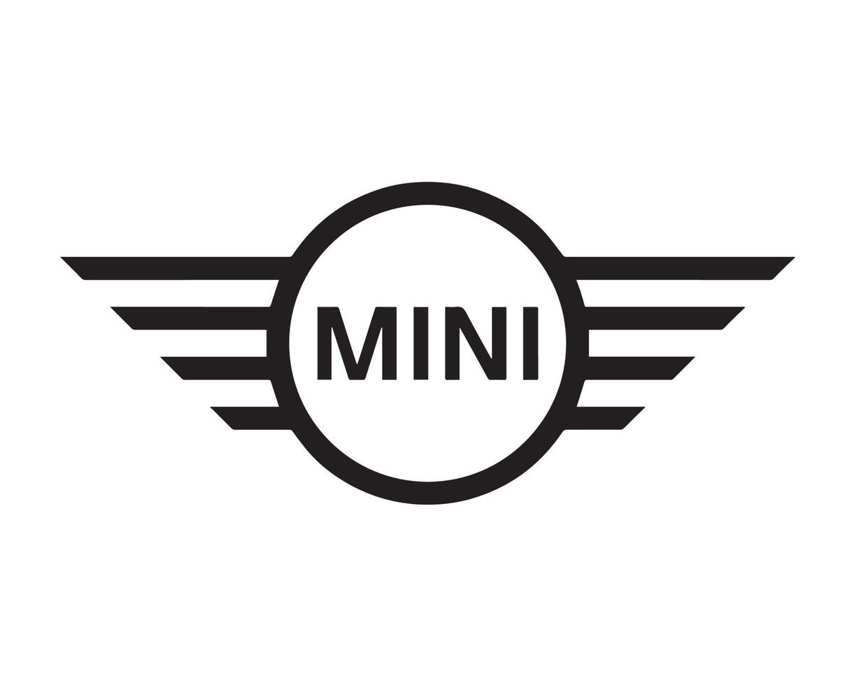 mini merk logo auto symbool met naam zwart ontwerp Duitse auto- vector illustratie