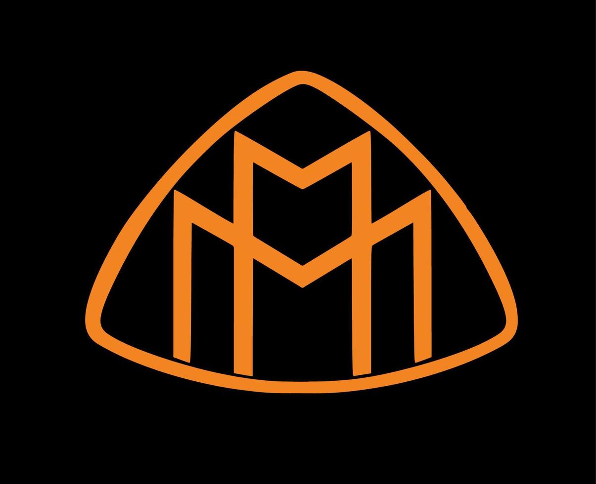 maybach merk logo auto symbool oranje ontwerp Duitse auto- vector illustratie met zwart achtergrond