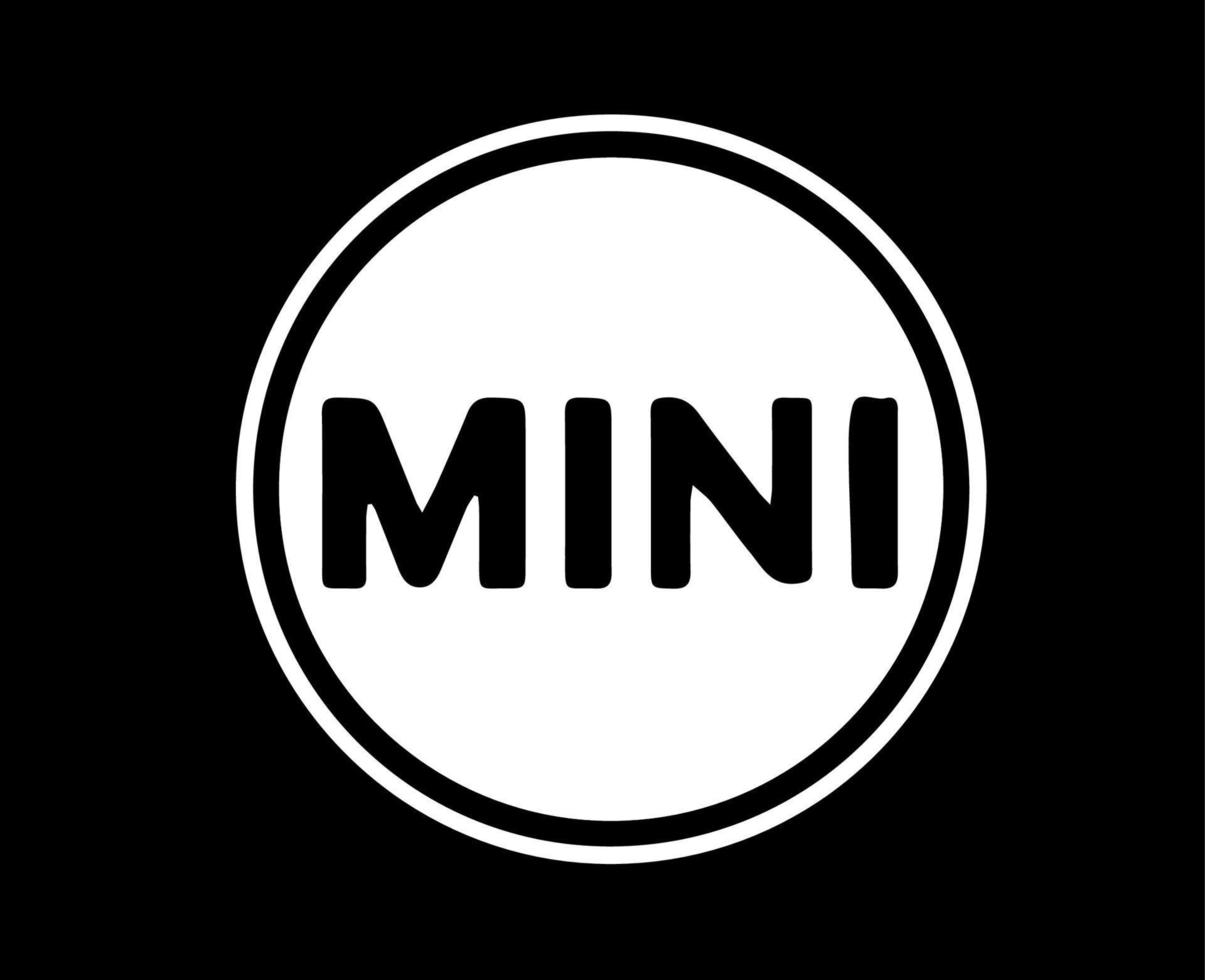 mini logo merk symbool naam wit ontwerp Duitse auto auto- vector illustratie met zwart achtergrond