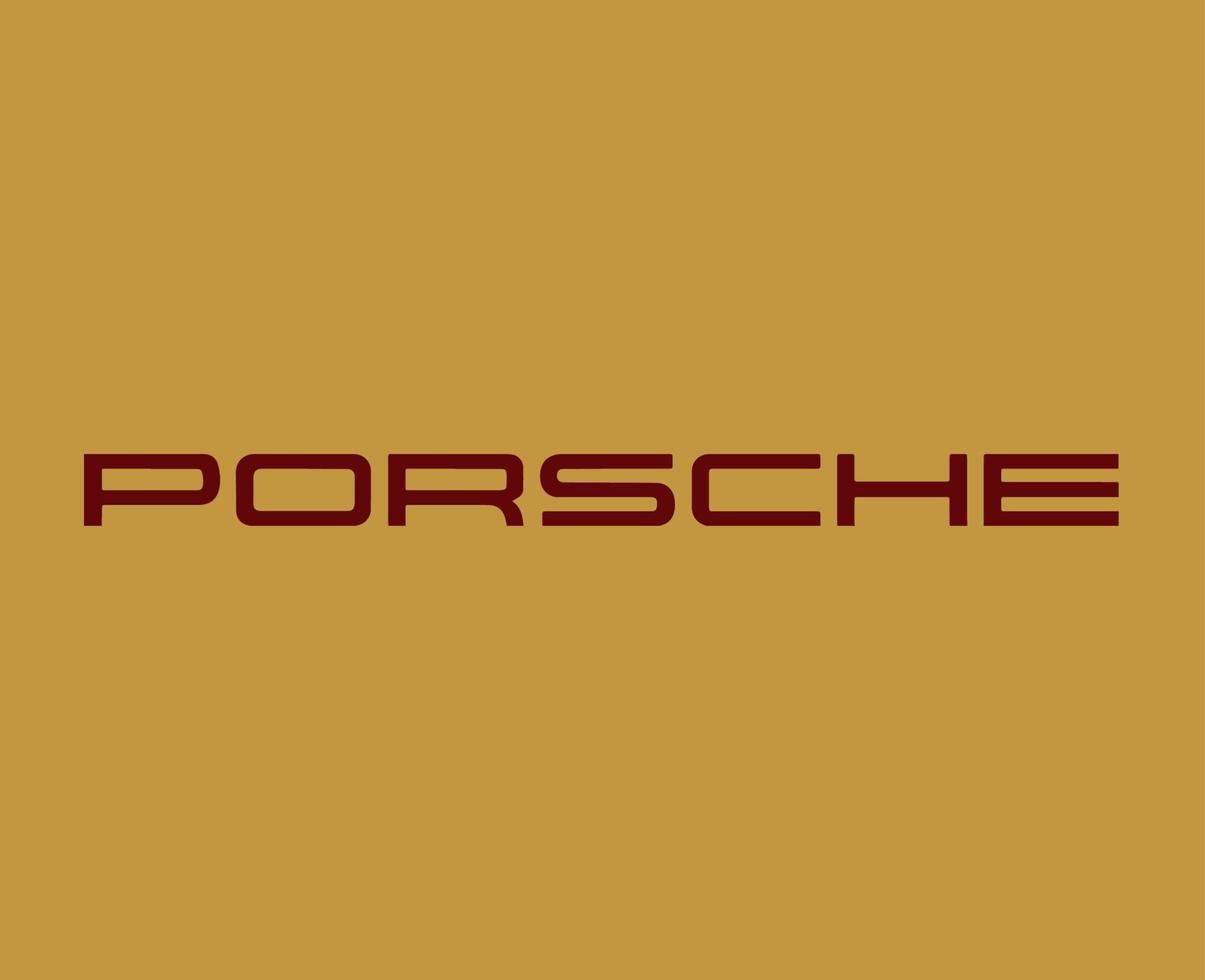 porsche logo merk auto symbool naam rood ontwerp Duitse auto- vector illustratie met goud achtergrond