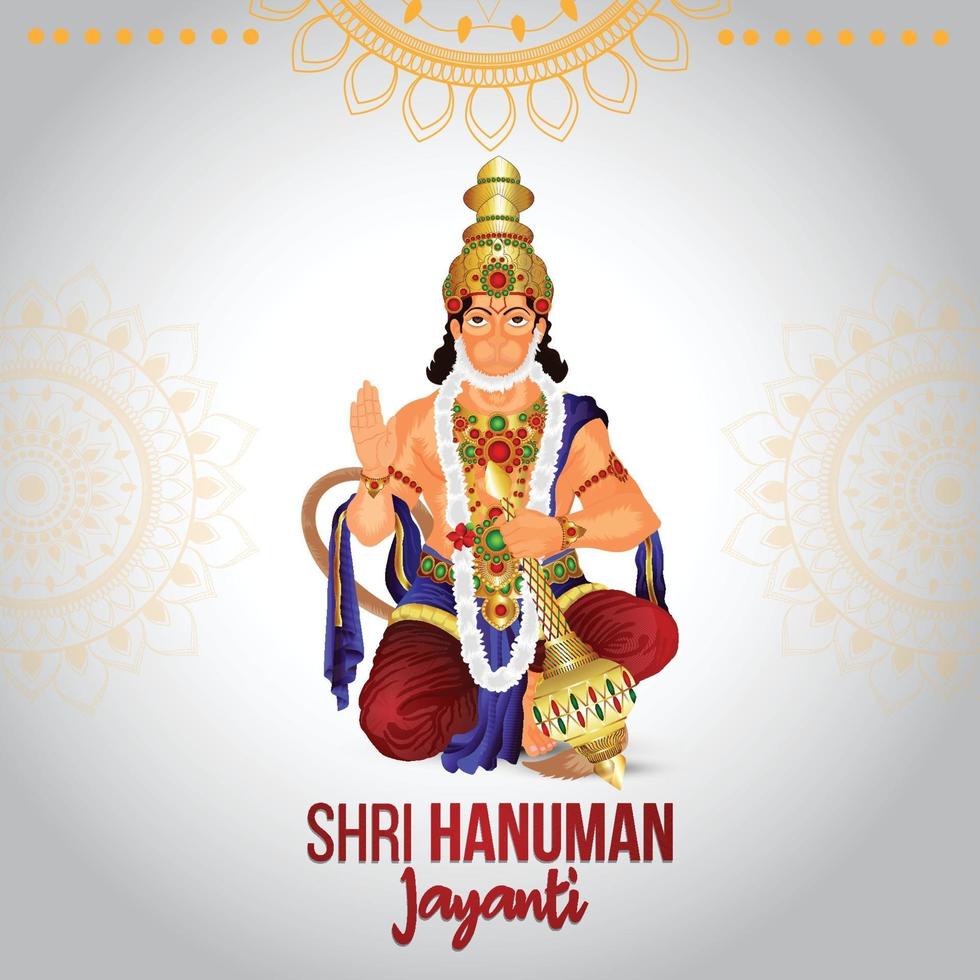vectorillustratie van Lord Hanuman Jayanti-viering en achtergrond vector