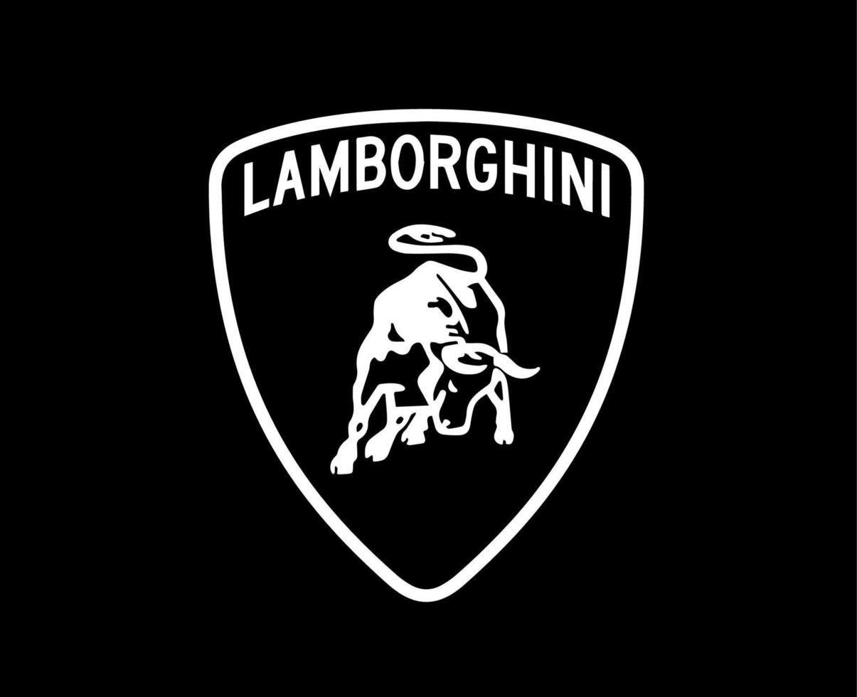 lamborghini merk logo auto symbool wit ontwerp Italiaans auto- vector illustratie met zwart achtergrond