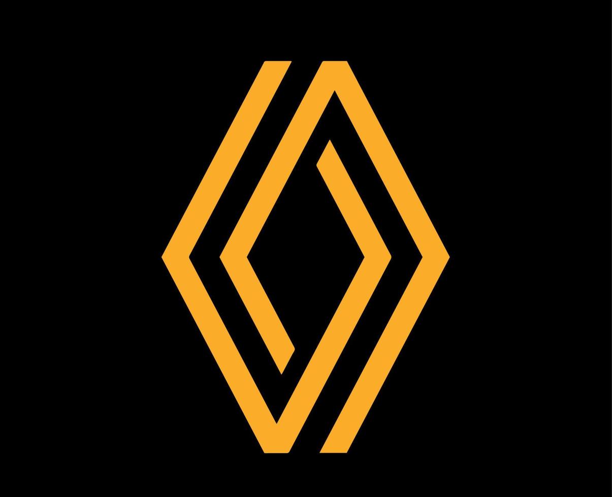 renault merk logo auto symbool geel ontwerp Frans auto- vector illustratie met zwart achtergrond