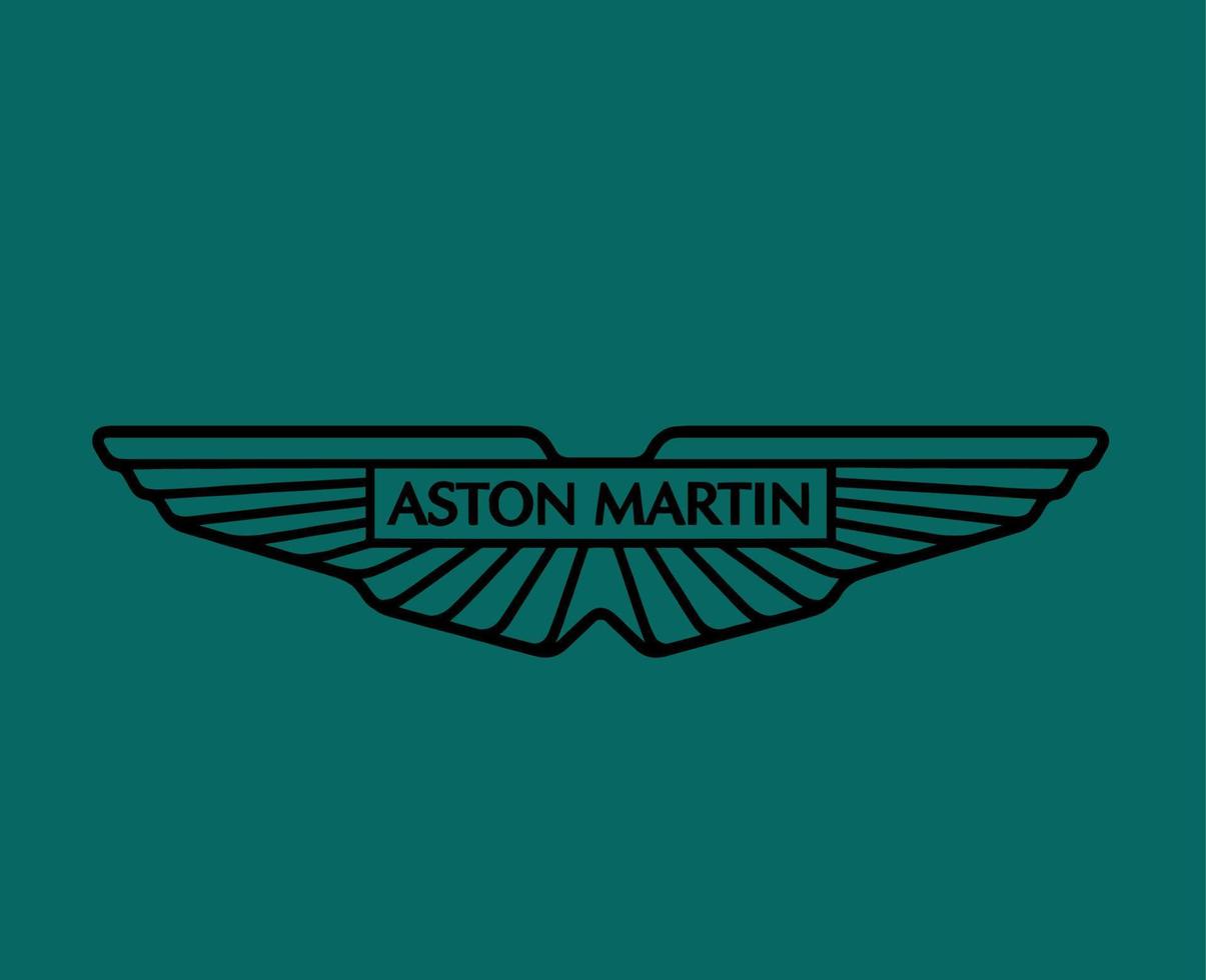 aston Martin merk logo symbool zwart ontwerp Brits auto's auto- vector illustratie met groen achtergrond