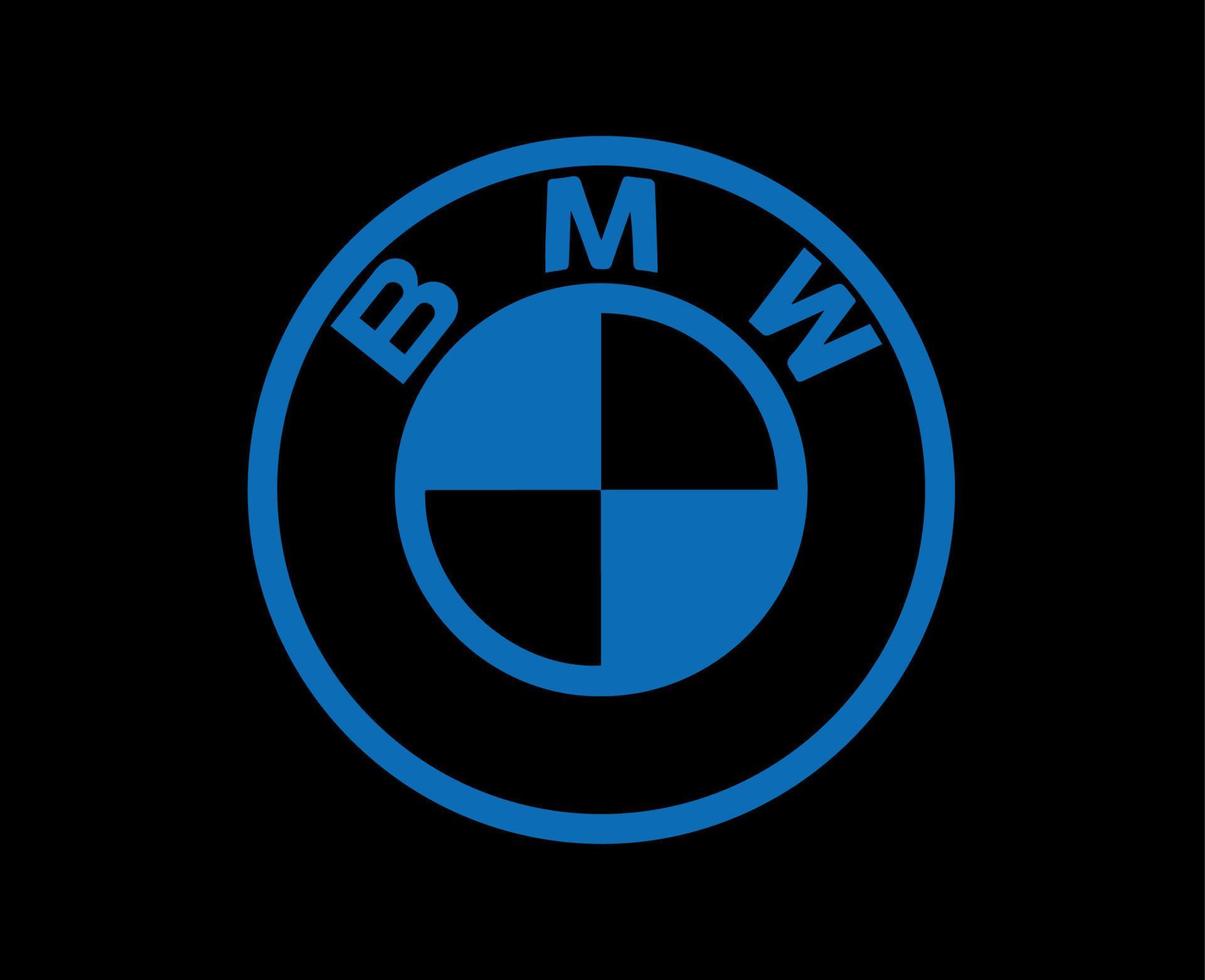 BMW merk logo symbool blauw ontwerp Duitsland auto auto- vector illustratie met zwart achtergrond
