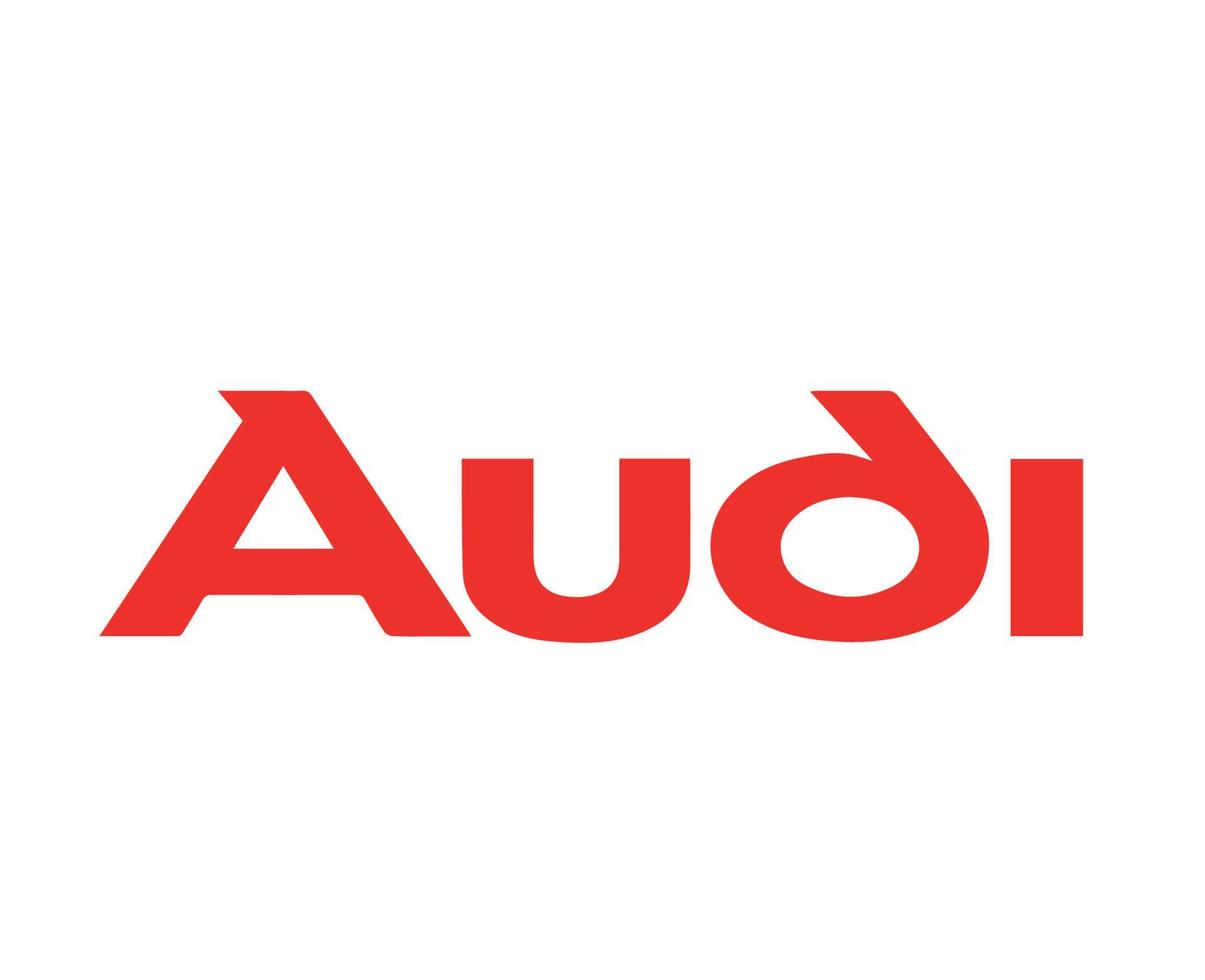 audi merk symbool logo naam rood ontwerp Duitse auto's auto- vector illustratie