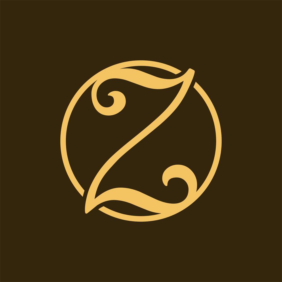 cirkel brief z luxe creatief logo ontwerp vector