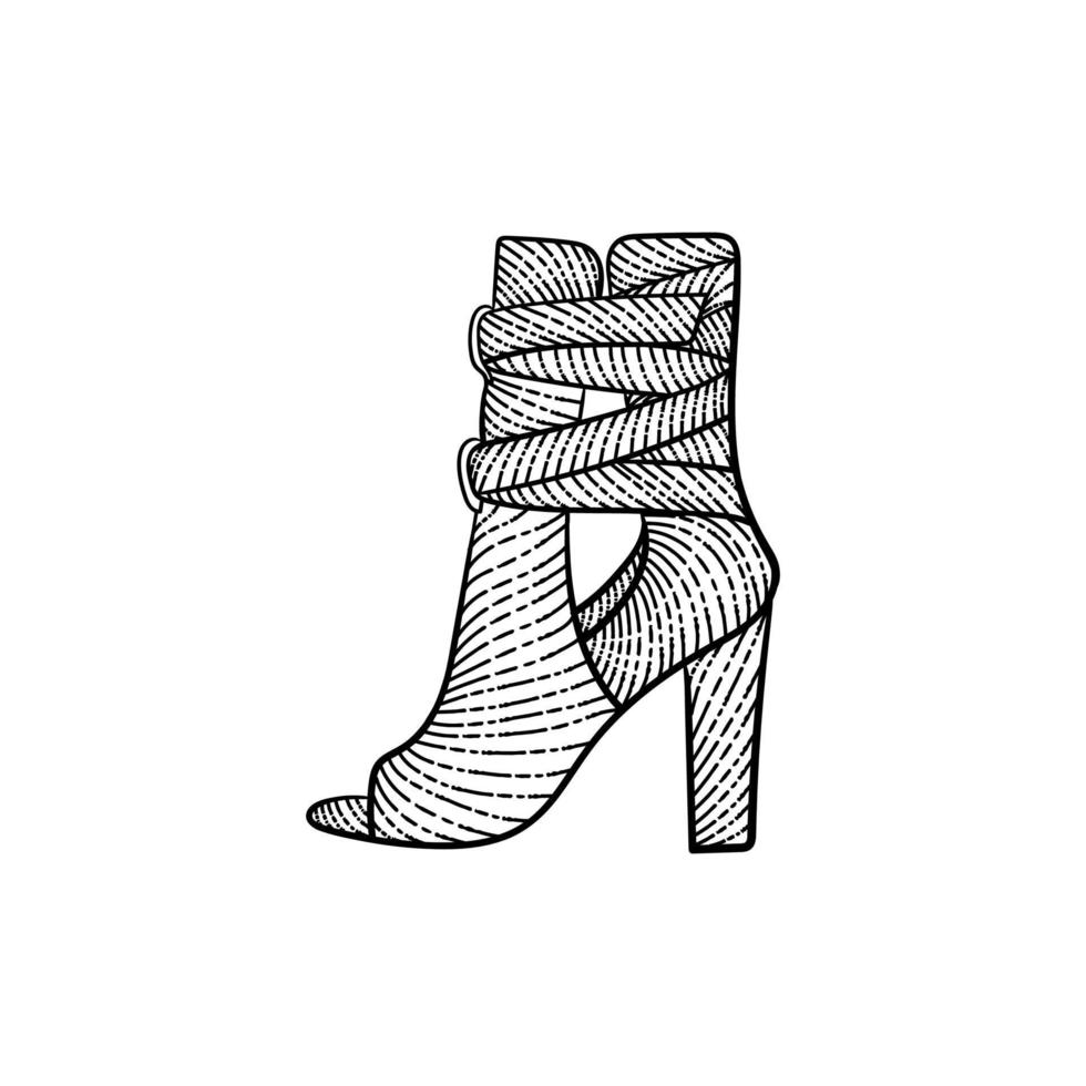 schoenen hoog hakken elegantie lijn kunst ontwerp vector