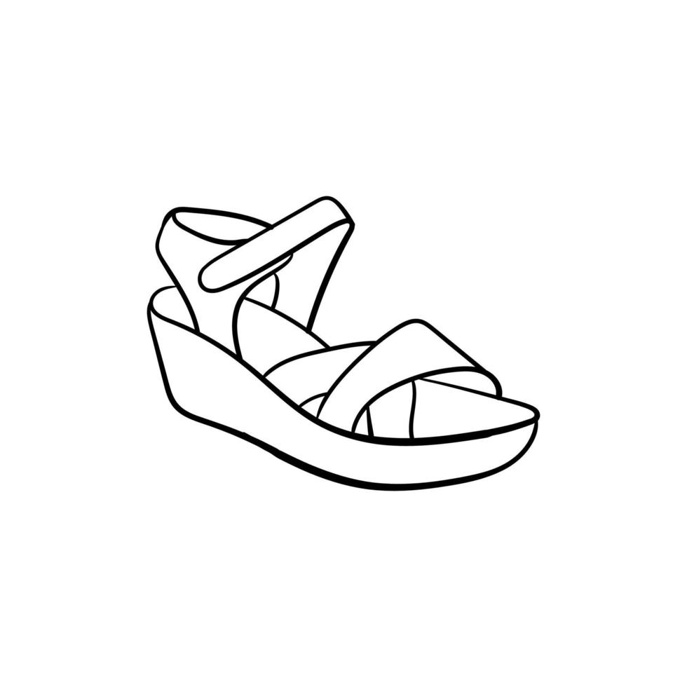 slippers voor vrouw lijn stijl creatief ontwerp vector