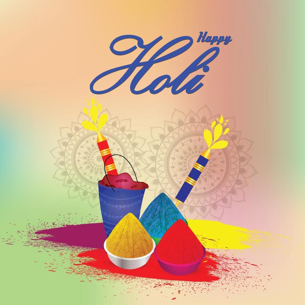 holi platte ontwerp concept wenskaart vector