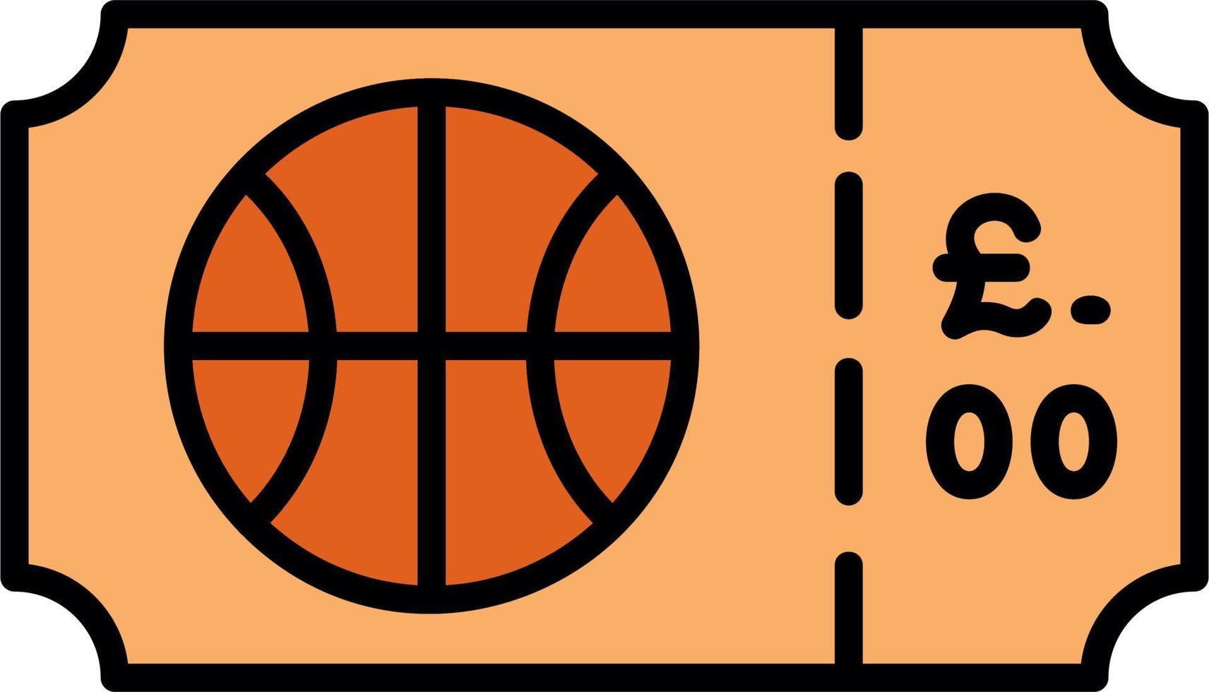 basketbal ticket vector icoon