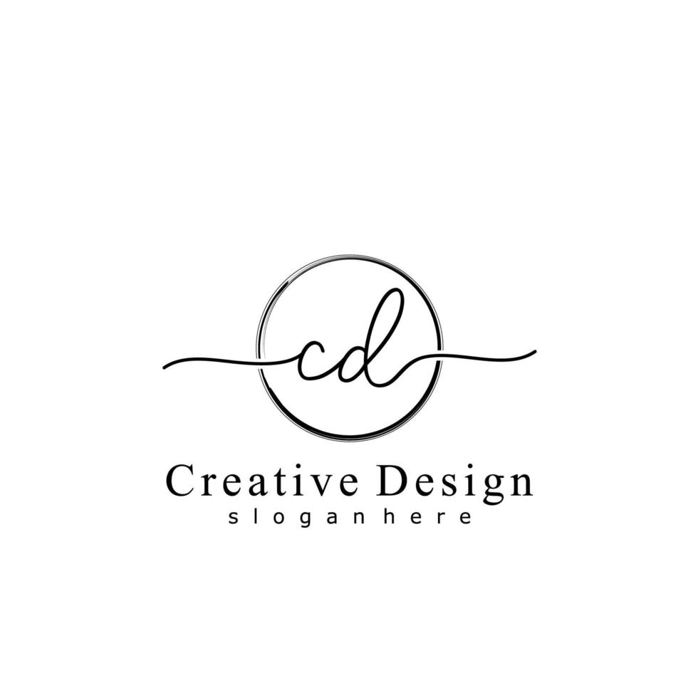 eerste CD handschrift logo met cirkel getrokken sjabloon vector 20508768 - Download Free Vectors, Vector Bestanden, Ontwerpen Templates