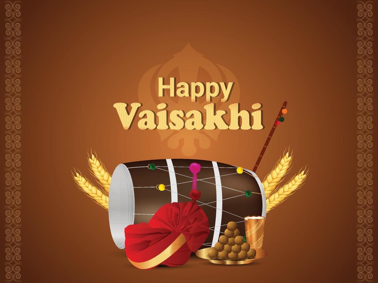 gelukkige vaisakhi punjabi-festivalviering vector