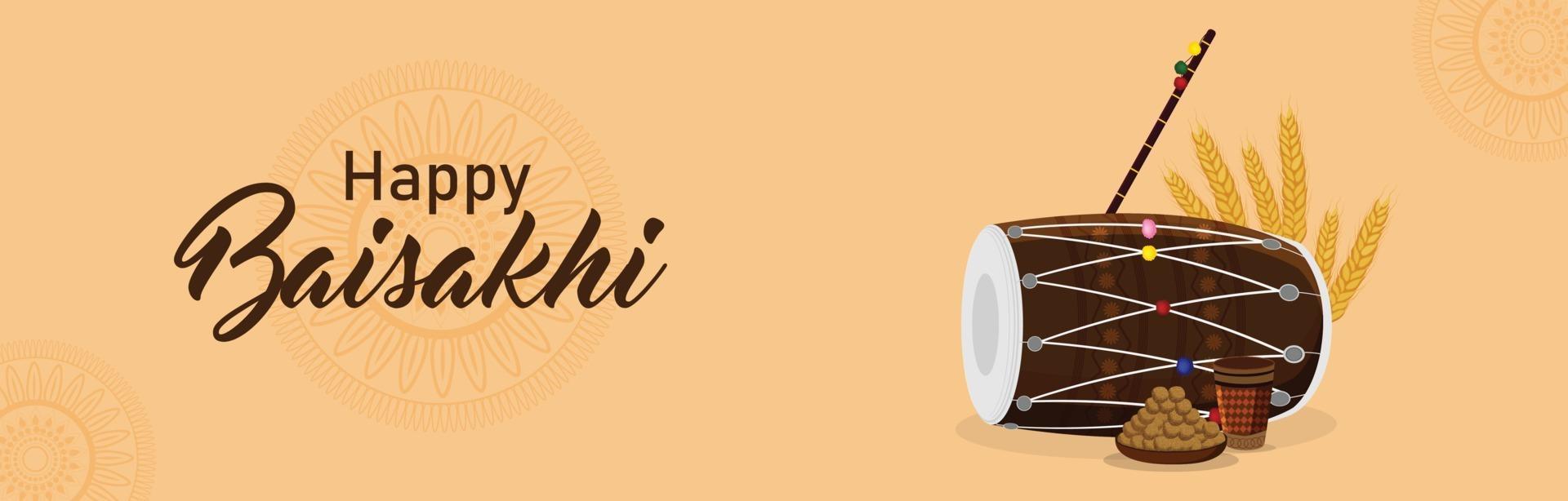 gelukkige vaisakhi-vieringbanner vector