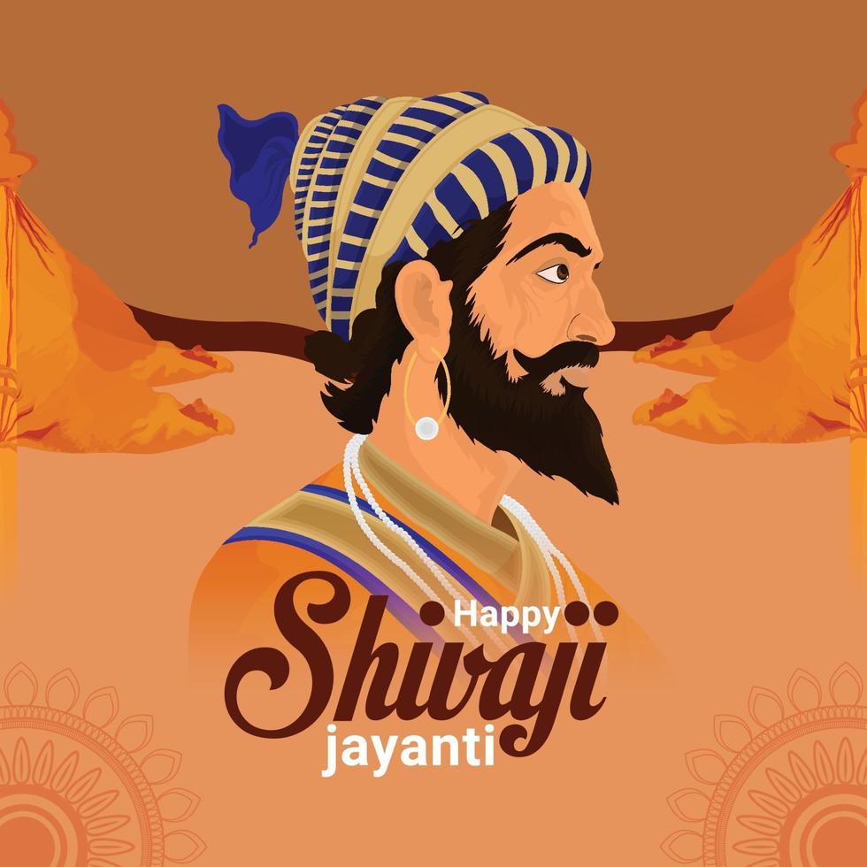 hand tekenen illustratie van shivaji jayanti-viering vector