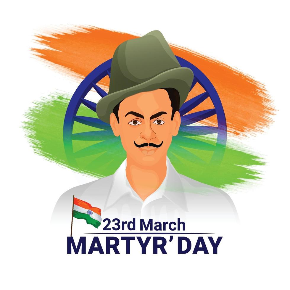 Indiase vrijheidsstrijder shaheed bhagat singh afbeelding achtergrond vector