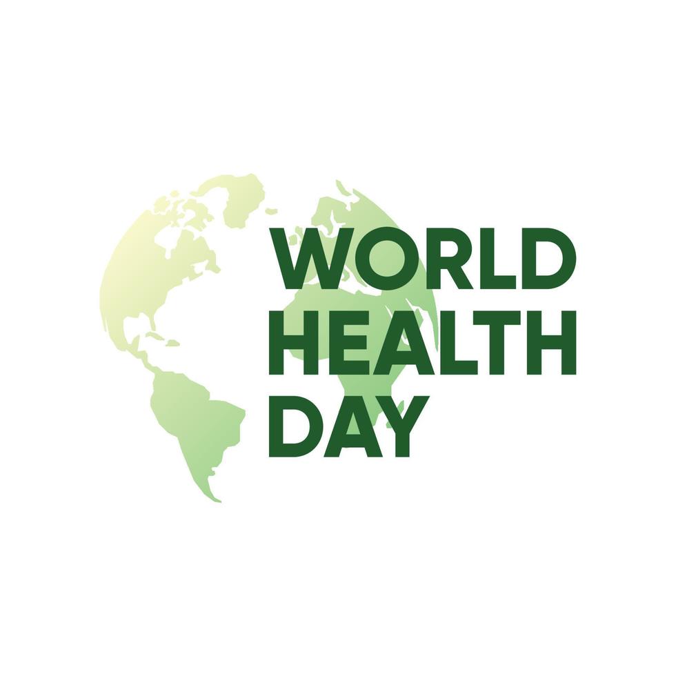 wereld Gezondheid dag wereld kaart typografie logo sjabloon vector