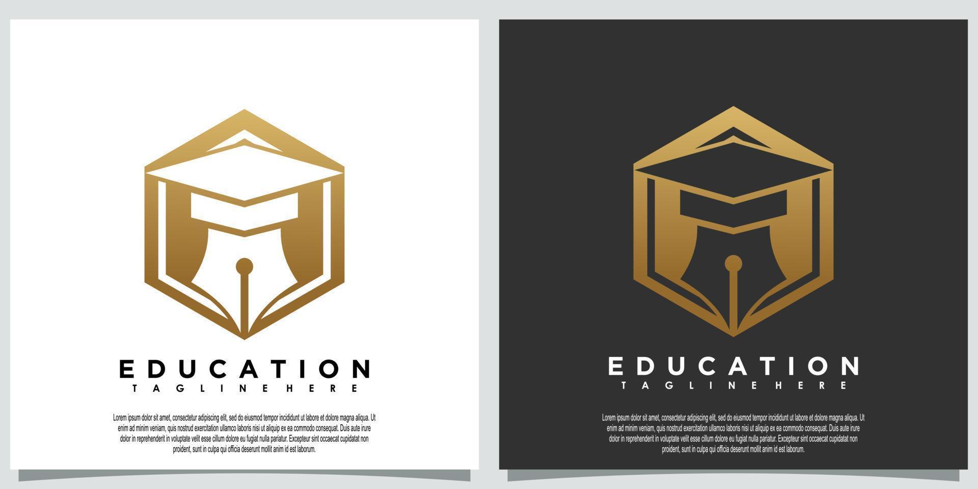 onderwijs logo sjabloon met pen creatief concept vector