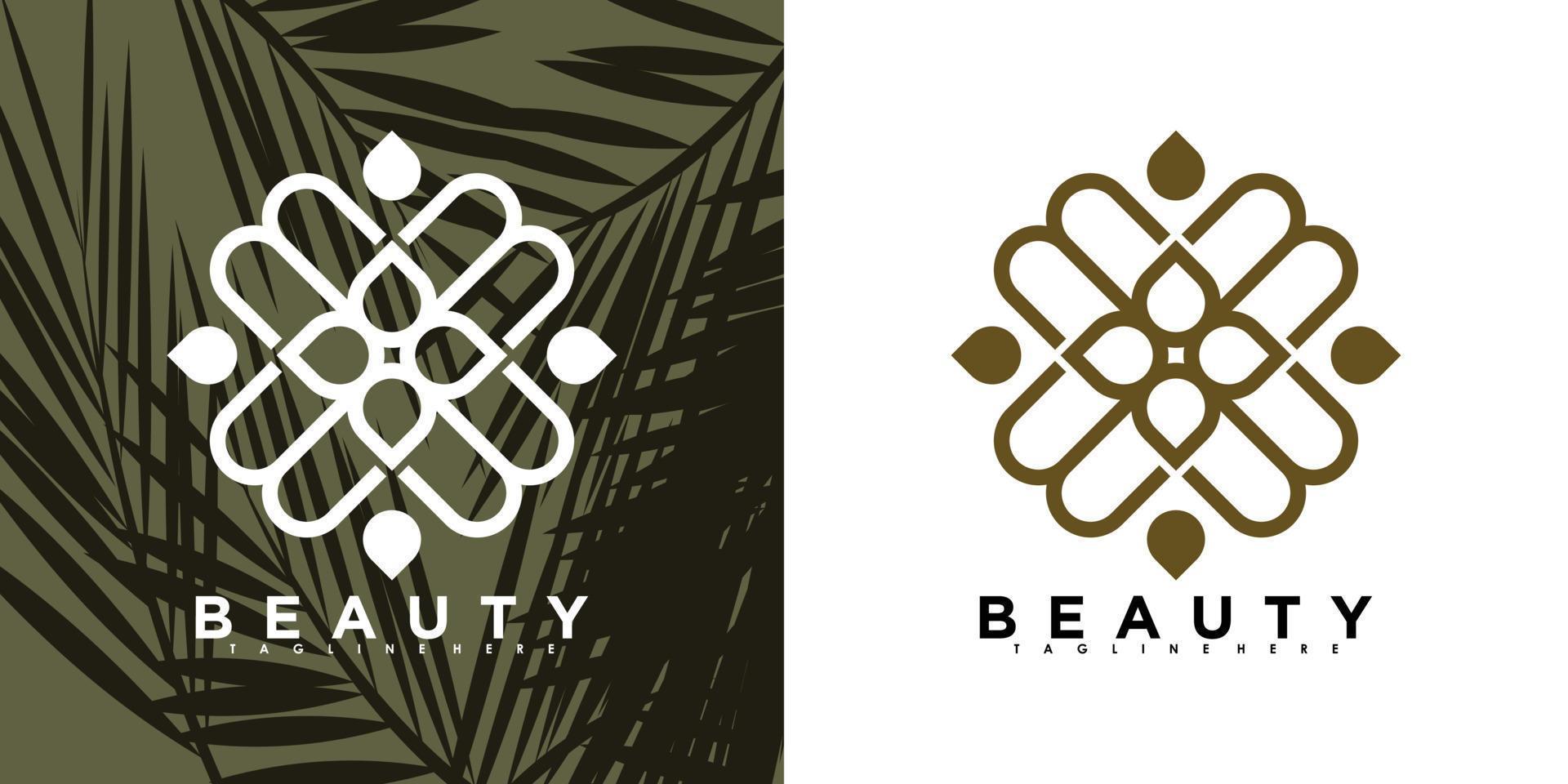 schoonheid en spa logo met helling concept vector