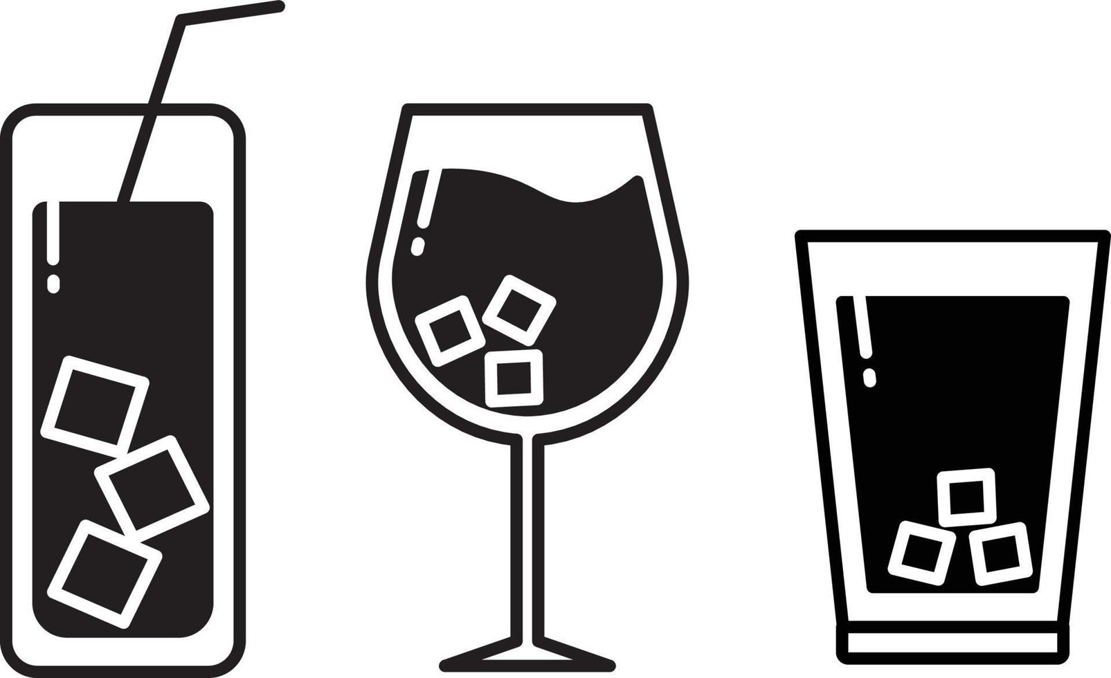 sommige pictogrammen van glas van water. vlak icoon ontwerp. vector illustratie voor sticker, brochure, poster, enz