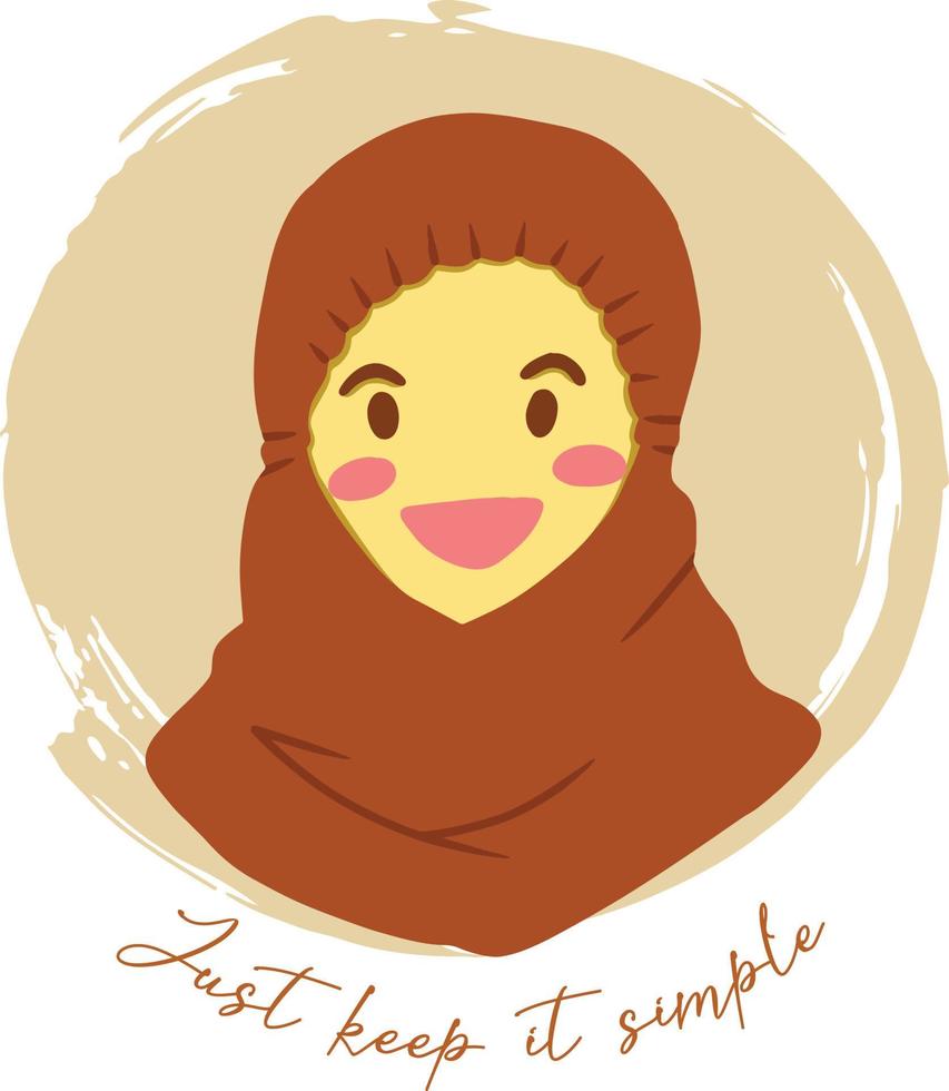 vector illustratie van hijab meisje in waterverf en pastel stijl. geschikt voor avatar, poster, kaart, sticker, enz