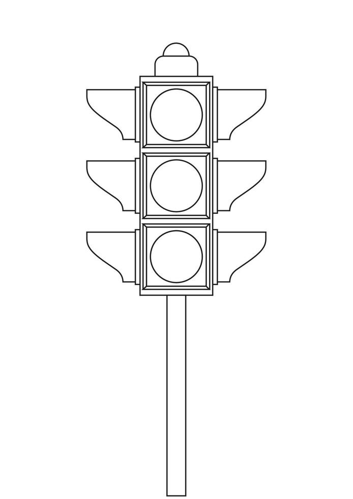 zwart en wit verkeer licht clip art. kleur bladzijde van verkeer licht vector