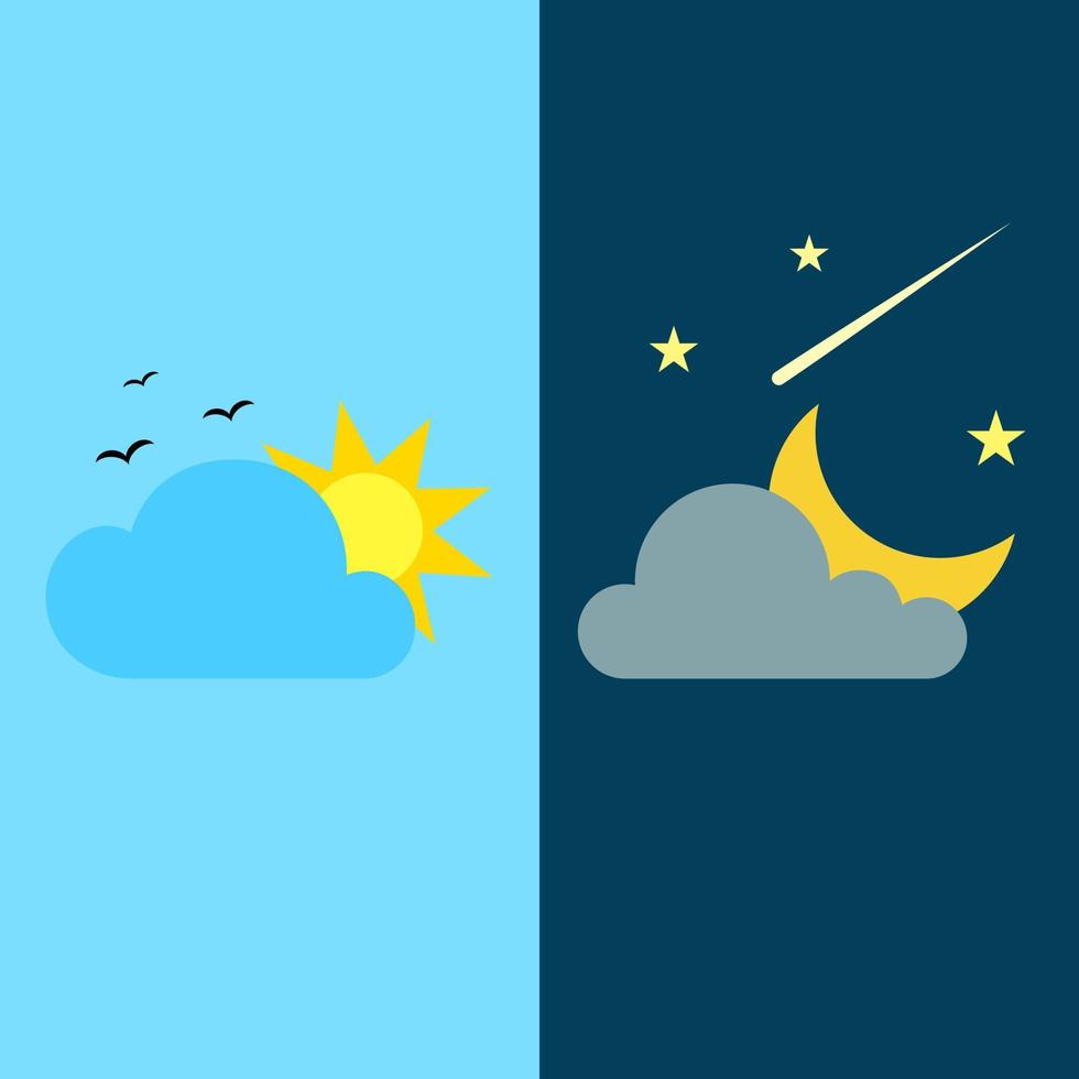 dag en nacht tijd achtergrond of symbool, periode tijd in dag vector