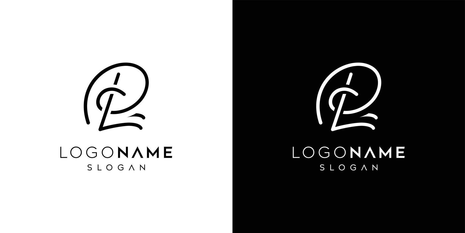 abstract brief lp logo, brief pl vector logo ontwerp sjabloon