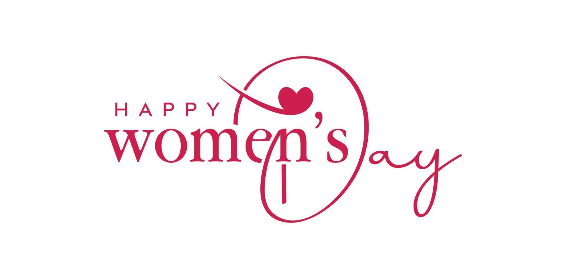 Internationale gelukkig vrouwen dag logo ontwerp, 8 maart gelukkig vrouwen dag met liefde vector logo ontwerp