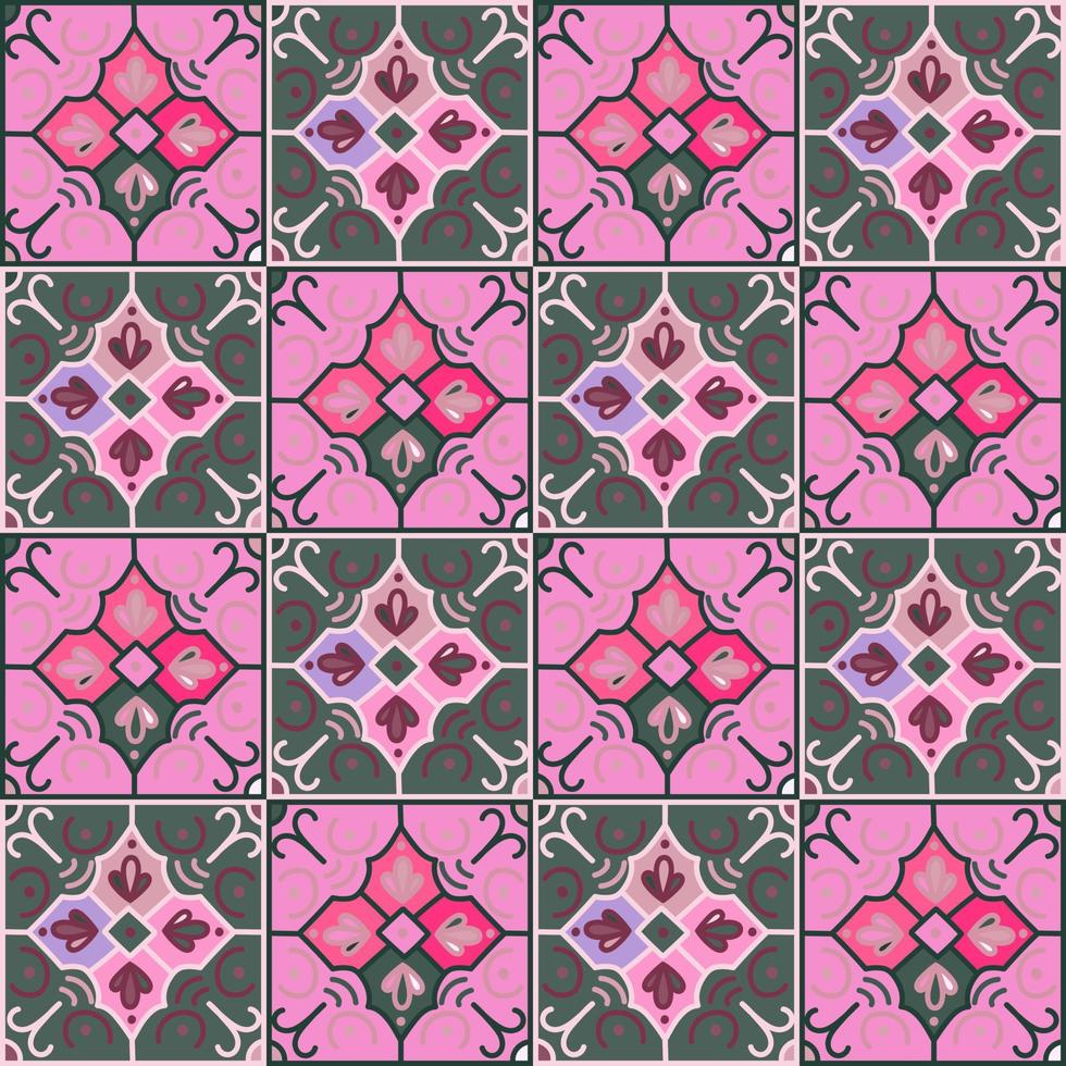 naadloos patroon met decoratief mozaïek- elementen. abstract meetkundig sier- behang. vector