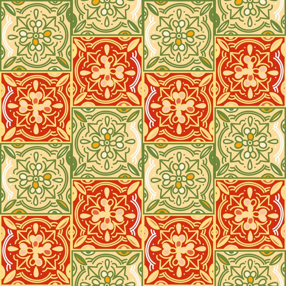 talavera patroon. Indisch lapwerk. Turks ornament. Marokkaans tegel mozaïek. vector