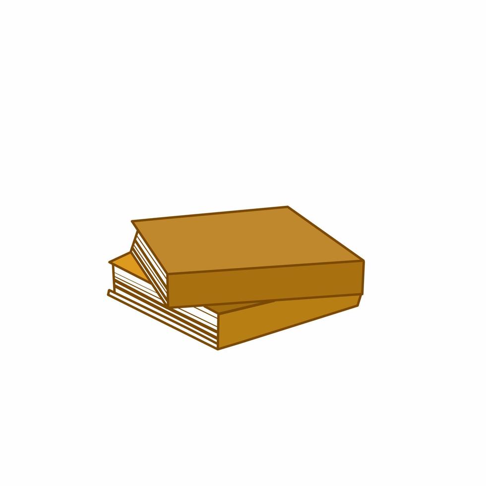 vector illustratie, stack van 2 bruin boeken gekanteld, geïsoleerd wit achtergrond.