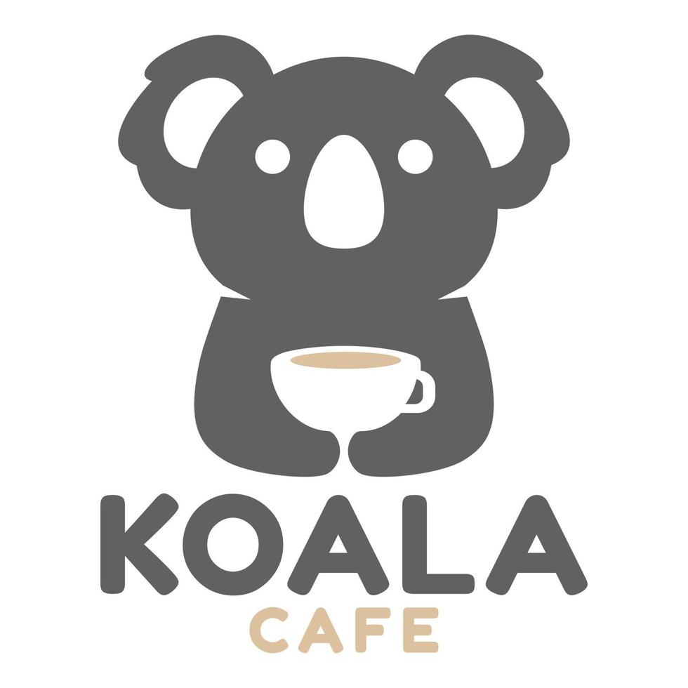 modern mascotte vlak ontwerp gemakkelijk minimalistische schattig koala logo icoon ontwerp sjabloon vector met modern illustratie concept stijl voor cafe, koffie winkel, restaurant, insigne, embleem en etiket